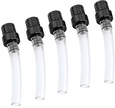 JNNJ 5 Piezas Tubo Tapas de Tanque, Válvulas Tapa Tanques Combustible Gas Respiración Motocicleta Aluminio, Gas Fuel Gasolina Tapa del Tanque Válvula, Motocicleta Tapas de Tanque Gasolina(Negro)
