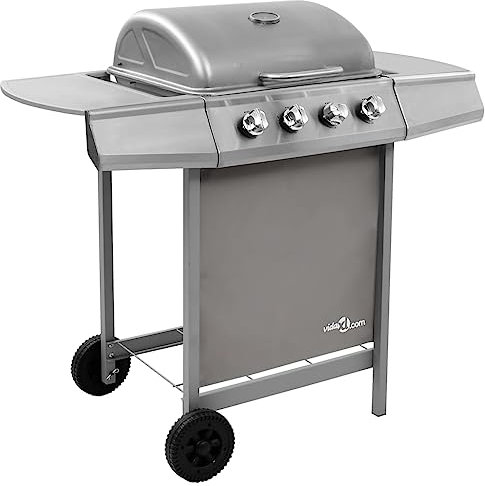 SKM Barbecue Gril à gaz avec 4 brûleurs Argenté, Weight:15.4 kg,48549