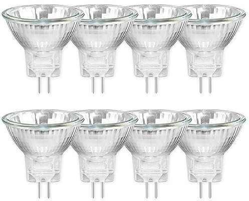 8 Pezzi Lampadine Alogena Faretto MR11 GU4 10W 12V, Dimmerabile Bianca Calda 2800 K, 150LM, 35mm*35mm, Alogena Dicroica con Riflettore, per Illuminazione da Incasso e Illuminazione D’accento