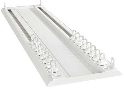 Ultradünne Vorhangschiene, Deckenmontage, 2-läufige Gardinenschiene, Dünner Als Ein Mobiltelefon, Integriert Mit Heimtextilien, Unsichtbare Gardinenstange (Color : White, Size : 3m/10FT/2 * 150cm)