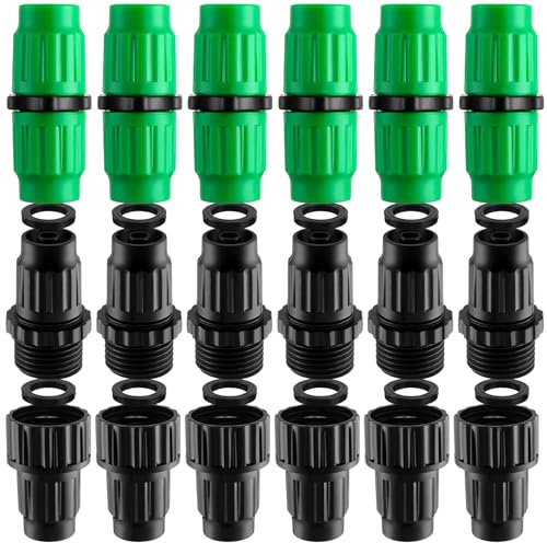 JaGely 12 Sets Gartenschlauch-Reparatur-Set für 3/4-Zoll-Gewinde Gartenschlauch mit 12 Stück 3/4-Zoll-Gummidichtungen, Wasserhahn-Adapter, Gartenschlauch-Reparaturarmaturen,