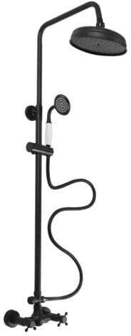 Konfiur Duschsystem, Antik Retro Kupfer Duschset Regendusche Duschsystem mit Dusch Armatur, Wandmontage Duschsystem, Duscharmatur mit Handbrause Duschpaneel, Schwarz