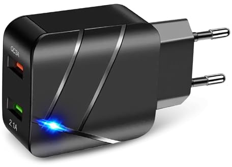 Leyf 28W USB A, 2 in 1 Ladegerät, 2 Port Netzteil, Kompatibel mit Allen Mobiltelefonmodellen und Tablets, QC 3.0 Schnellladegerät, iPhone ipad Samsung Galaxy Xiaomi Huawei, Steam Deck