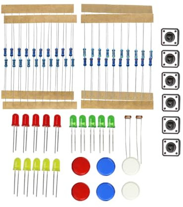 Electronic Basic Components Mini Breadboard Starter Kit LED Lights Cable Resistor Set for DIY Electronic Projects