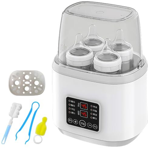 Baby Bottle Warmer: 8-in-1 Steriliser for Baby Bottles, Milk Bottle Warmer for Babies, Quick Bottle Warmer, Fast Baby Food Warmer & Defrosting, BPA-Free Baby Food Heater with LCD Display