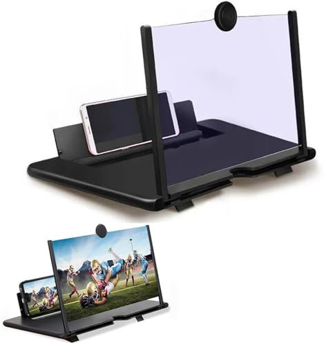 Screen Magnifier 2026 Newest Version, 3d Hd Mobile Phone Screen Amplifier,Screens Magnifier For Cell Phone, Compatible With All Smartphones,3d Movies Magnifiers Gadgets for Gifts (black,12in)