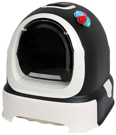 FENGJISUN Katzentoilette Katzenklo Geschlossene Katzentoilette Mit Spritzschutz, Deckel Und Katzenstreuschaufel, Katzentoilette Mit Großer Schublade Für Katzen Katzen Zubehör(Black)