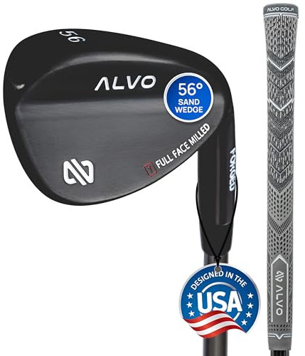 ALVO GOLF Stealth Black - Individual Wedges Golf Wedges 56 Degree - Wedge Mens Golf - Gap Wedge, Sand Wedge, lob Wedge Golf Club for Men - Premium Grip, Pitching Wedge for Men Right Hand