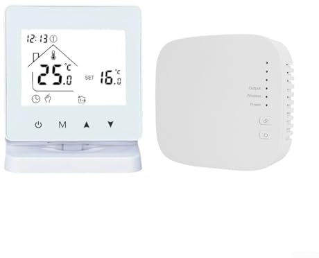 Termostato inalámbrico RF WiFi, termostato inteligente de habitación electrónica para controlador de calefacción de caldera de gas con pantalla táctil (WiFi)