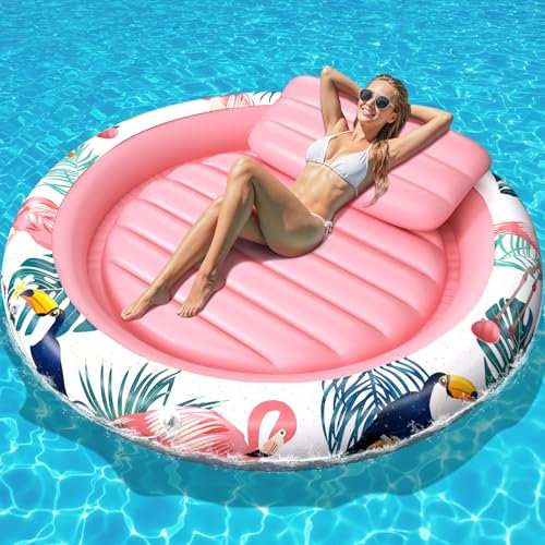 LUVTOY Materassino Mare Piscina con Cuscino Rimovibile e Porta Bicchieri, Materassino Gonfiabile Mare per Adulti e Bambini, Poltrona Gonfiabile Multifunzione, Gonfiabili Piscina