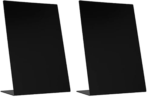 Europel Kreidetafel Tischaufsteller A4-Hochformat, aus hochwertigem schwarzem Polystyrol, für Kreidemarker auf Wasserbasis, einseitige Präsentation, für Restaurants, Hotels, Konferenz, Festivals