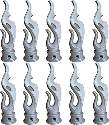 CHFYIJYHM Terminali for Recinzione Ornamentale da 10 Pezzi, Recinzione in Lega di Alluminio con Base Circolare Testa di Lancia for Recinzione for cancello in Metallo in Ferro battuto da Giardino