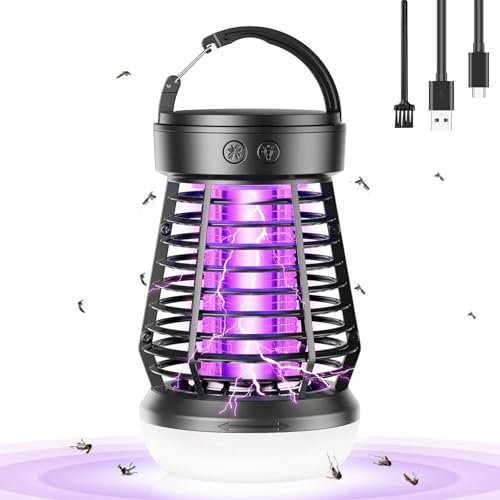 OKYUK Insetticida elettrico, trappola per zanzare con 4 luci a LED, 2000 mAh, lampada per zanzare, a risparmio energetico, lampada da campeggio, trappola per mosche, zanzare, zanzare, falene, mosche