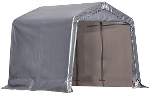 UVCMDUI Fahrradunterstand, Lagerzelt füR Den AußEnbereich, Fahrrad Garage Outdoor Fahrradschuppen, Lagerzelt Wasserdichtes Lagerzelt Mit ReißVerschlusstüR, Metallrahmen,2.4m*2.4m*2.4m