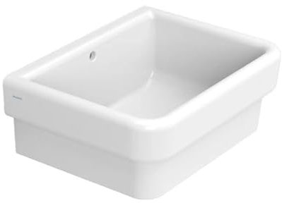 Ceramica Dolomite Vasca lavabo a parete in ceramica bianca modello virginia, con troppopieno, cm 60x45