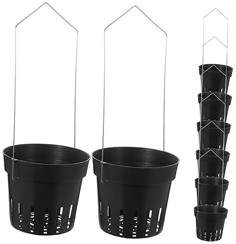 Toyvian 8pezzi Contenitore per Piante Appeso Nero Plastico per Balcone Giardino Fori Aria