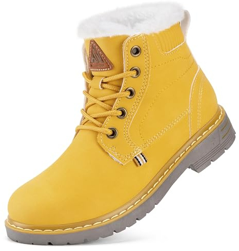 Mishansha Stivali da Neve Bambino Unisex Calde Foderate Giallo 26 EU