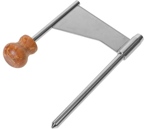 IMIKEYA Rallador Rotatorio de Acero Inoxidable y Mango de Madera Diseño Estable Adecuado para Cortar Queso y Melón de Forma Sencilla y Eficaz de Queso