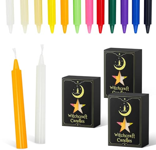 36 Candele Affusolate, 1,2 x 10 cm Paraffina Colorate, Candele Decorative per La Casa (10CM)