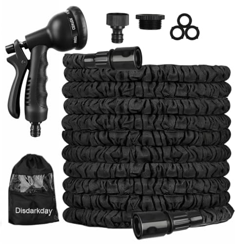 Manguera Extensible 30 metros, Manguera Jardin con Adaptadores de Normas EU para Exterior e Interior y 8 Modos Pistola para Familias con Jardín, Terraza, Huerto, Campo, garden hose.