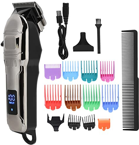 TIKATARER Cortadora de Cabello Eléctrica con Pantalla LED de Carga USB, Cortadora de Cabello con Batería de Litio Recargable de 2000 MAh, Herramienta de Peinado con Uso Profesional, Ideal para