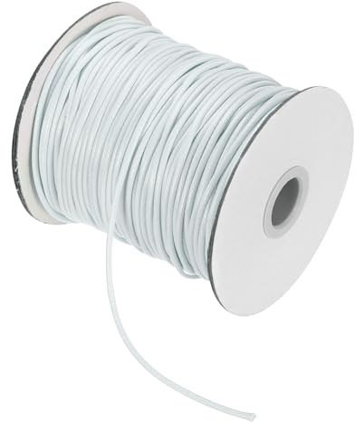 QUARKZMAN 87 Iarde Cordino Cerato 2mm Cordone In Pelle Bianco Latte | Per Realizzazione Bracciali Collane Bigiotteria Creazione Di Gioielli E Lavoretti Fai Da Te