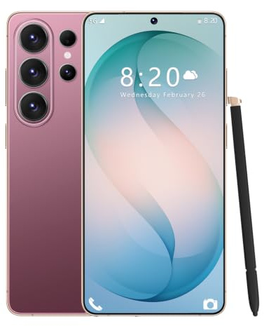 S26 Ultra Nuovo Smartphone Android 8000mAh 16GB RAM 1TB ROM 7.3 pollici Sblocco facciale Cellulare 72MP*108MP 5G/4G Versione globale Cellulari cellulari, Sistema operativo Android 15,Rose Gold-1TB