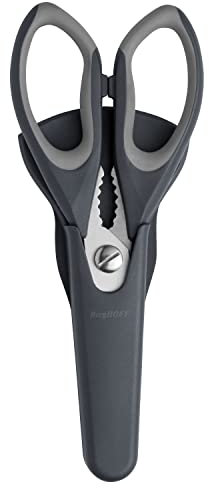 Berghoff 1106254 Tijeras de cocina con funda, color negro y acero inox