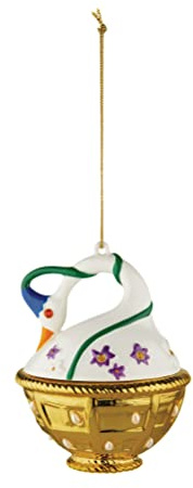 Alessi MJ16 10 Cigno di Primavera Decorazione in Porcellana, Decorata a Mano