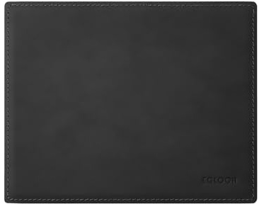 Eglooh - Mercurio - Mauspad aus Leder Schwarz cm 25x20 - Mousepad für Schreibtisch und Büro, handwerkliche Nähte und Rutschfester Boden - Made in Italy
