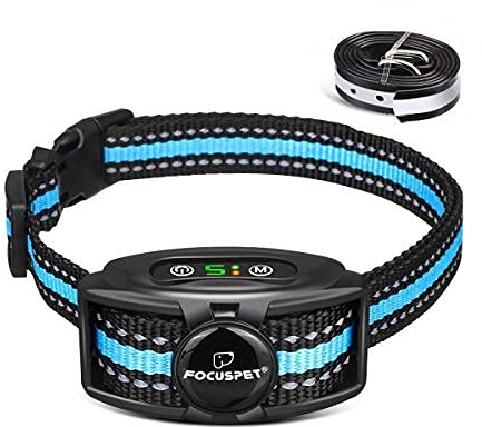 FOCUSPETINLIFE Collari antiabbaio per Cani,Collare per cani innocuo e automatico con 2 modalità e 5 sensibilità, batteria ricaricabile e impermeabile IPX7