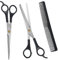 URAQT Kit Tijeras Peluqueria Profesional, Tijeras Entresacar y Kit de Peluqueria Completo, Tijeras de Peluquero de Acero Inoxidable para Salón/Hogar/Mascota