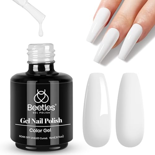 Skalbaggar gel nagellack, 1 st 15 ml vit färg blöta bort gelnagellack nagelkonst manikyrsalong gör-det-själv gel nageldesign dekoration hemma nagellampa behövs naglar manikyrkit alla hjärtans dag
