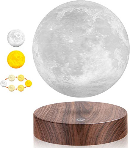 DIDWI Schwebende Mond Lampe, Magnetschwebebahn, 3D-Druck, Mondlicht, schwebende Lampen, Kugel-LED-Mond-Nachtlichter, Raumdekoration, kreatives Geschenk für Kinderfreunde (3 Farben)