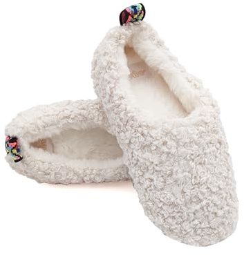 Le Pelosone Ciabatte Donna Invernali Da Casa Babbucce in Peluche Spettinato Pantofole Chiuse Suola per Parquet (Beige, Sistema Taglie Calzature EU, Adulto, Donna, Numero (range), Media, 36, 37)
