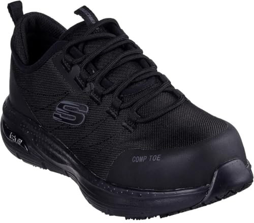 Skechers Arch Fit SR Ebinal, Stivali Antinfortunistici Donna, Black Textile/Synthetic, 37 EU