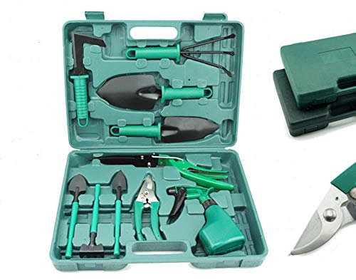 ATAAY Dieci Set di Attrezzi da Giardinaggio per Giardinaggio, potatura, diserbo, Adatti per Piante in Vaso, Tosaerba, Set da Giardinaggio Multifunzione.