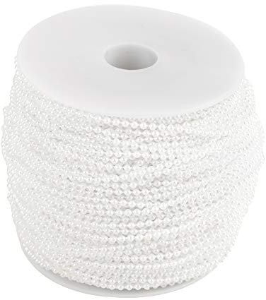 Rotolo da 100 M di Perle D'imitazione, Ghirlanda di Perline, Decorazione Filo di Nozze Fai da Te, 2,5 Mm Bianco (Bianco)