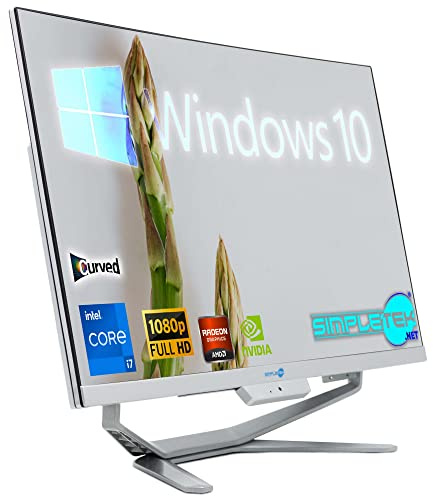 SIMPLETEK - PC All in One con Schermo Curvo 24 Core i7 Fino 3.9 GHz Scheda Video nVidia GT730 4GB Windows 10 | 16GB RAM SSD 960GB