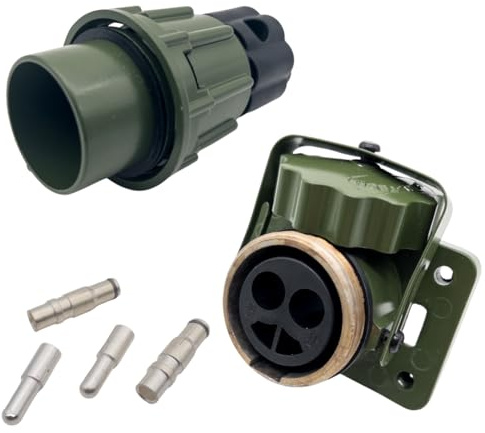 SERTPLAS 2 polige NATO Steckdose mit Stecker 35mm² 2 Poliger NATO Stecker 24V NATO Steckdose Stecker Eignung für 12V/ 24V passend Militärfahrzeuge, Feuerwehrfahrzeuge, Land & Baumaschinen, LKW