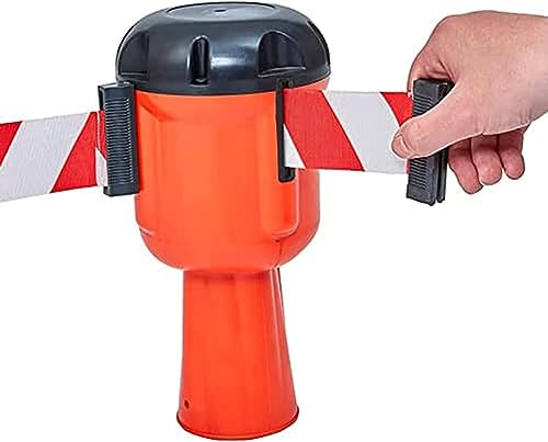 Barrières de contrôle des foules rétractables ， barrière de corde, Topper de ceinture de sécurité rétractable ​pour les cônes de signalisation, 10 m for bloquer la circulation et les zones piéton