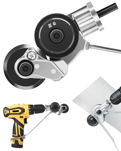 Blechschere Elektrisch Knabber Blechschneider für Akkuschrauber Metal Nibbler Drill Attachment Blechknabber Metallknabber Geeignet für 12V | 21V Lithium-Bohrmaschine zum Schneiden von Eisen, Stahl
