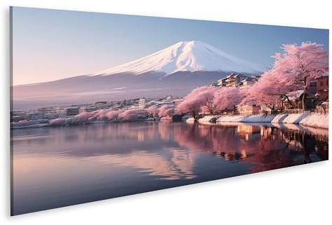 islandburner Tableau sur toile Belle Montagne Fuji Fleurs de Cerisier Japon Printemps Saison Belle Montagne Fuji K Images Murales Poster