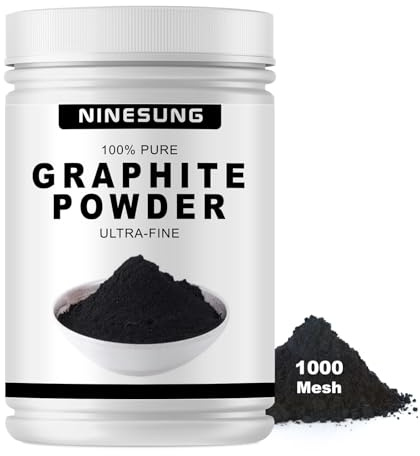 Ninesung Pure Graphite Powder | 1000 Grit Superultra-Fine Graphite Powder | Dry Graphite's Lock Lubricant | Graphite's Powders for Locks - 8 oz