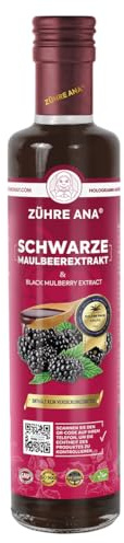 Zühre Ana Schwarzer Maulbeer Extrakt – Maulbeersirup mit natürlichen, Intensiver Maulbeersirup mit optimaler Konsistenz – Hochwertiger Karadut-Extrakt – Vegan