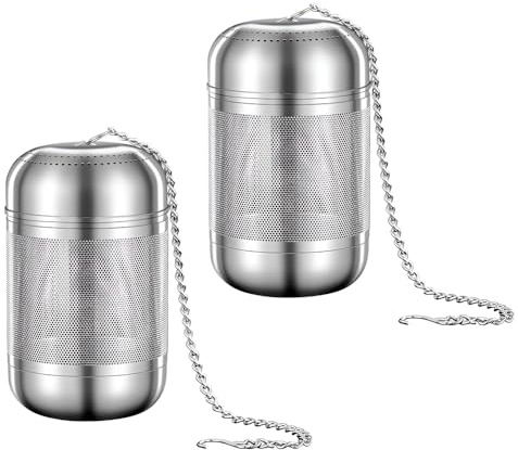 Tea Infusers for Loose Tea, 2Pcs Stainless Steel Mesh Tea Strainers with Chain Handle Detachable Tea Infuser Filter for Loose Tea & Coffee