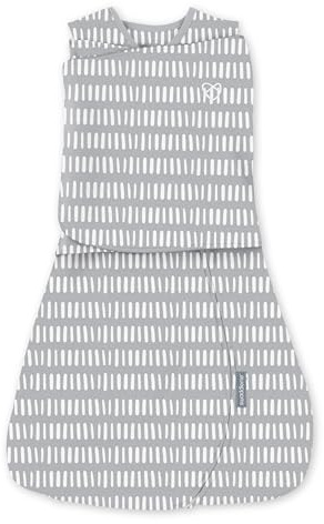 Ingenuity SwaddleMe Arms Free Umwandelbarer Baby Pucksack, Größe 3-6 Monate, 6,4-8,2 kg, Ärmchen gepuckt oder frei, 1,0 TOG - Dashed Lines