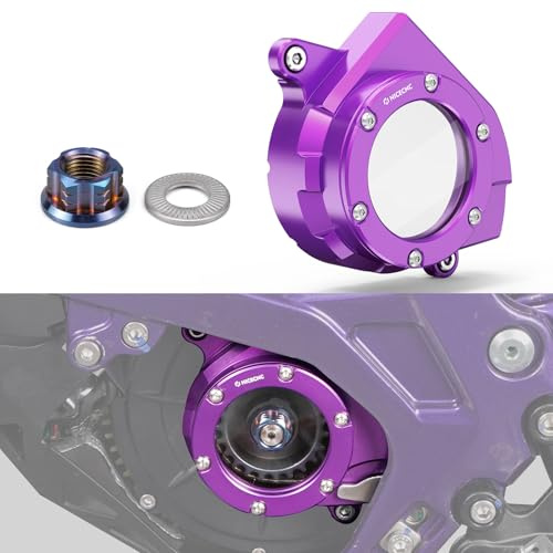 NICECNC Purple Motorbike Belt Pulley Transmission Cover Protector Guard Primary Belt Pulley Nut Kit Compatible with Surron Light bee X/S/ L1E Compatible with Segway X160 X260 | Compatible with Surron Light bee X/S/ L1E, Compatible with Segway X160 X260, Guard Primary Belt Pulley Nut Kit
