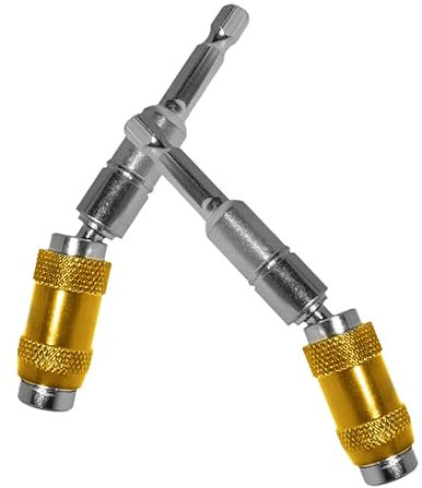 UKCOCO 2pcs Pivoting Drill Bit Holder Extension Flexible for Easy Access Tight Spaces Locking for Straight and Pivot Modes