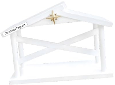 Baoblaze Nativity Stable Figurine Wooden Manger Home Decor DIY Christ Creche Holy Family Tabletop Centerpiece Scene Making Shed Statue